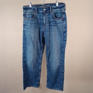 American Eagle Womens Ex Boyfriend Buckleback Strigid Jeans Baggy 6 Short